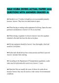 NAUI SCUBA DIVING ACTUAL PAPER 2026&NewLine;QUESTIONS WITH ANSWERS GRADED A&plus;