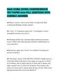 NAUI SCUBA DIVING COMPREHENSIVE&NewLine;TEST PAPER 2026 FULL QUESTIONS WITH&NewLine;CORRECT ANSWERS