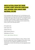 NAVLE ACTUAL EXAM TEST BANK&NewLine;CLOSING SCRIPT UPDATED QUESTIONS&NewLine;AND ANSWERS VIEW AHEAD PREP&NewLine;MATERIAL SOLVED