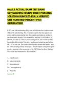 NAVLE ACTUAL EXAM TEST BANK&NewLine;CONCLUDING REVIEW SHEET PRACTICE&NewLine;SOLUTION BUNDLED FULLY VERIFIED&NewLine;ONE HUNDRED PERCENT PASS&NewLine;GUARANTEED&NewLine;