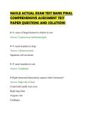 NAVLE ACTUAL EXAM TEST BANK FINAL&NewLine;COMPREHENSIVE ASSESSMENT TEST&NewLine;PAPER QUESTIONS AND SOLUTIONS&NewLine;