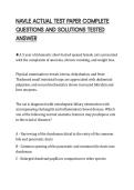 NAVLE ACTUAL TEST PAPER COMPLETE&NewLine;QUESTIONS AND SOLUTIONS TESTED&NewLine;ANSWER&NewLine;