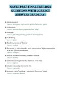 NAVLE PREP FINAL TEST 2026&NewLine;QUESTIONS WITH CORRECT&NewLine;ANSWERS GRADED A&plus;&NewLine;