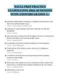 NAVLE PREP PRACTICE&NewLine;EXAMINATION 2026 QUESTIONS&NewLine;WITH ANSWERS GRADED A&plus;&NewLine;