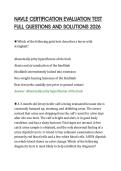 NAVLE CERTIFICATION EVALUATION TEST&NewLine;FULL QUESTIONS AND SOLUTIONS 2026&NewLine;
