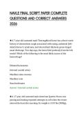 NAVLE FINAL SCRIPT PAPER COMPLETE&NewLine;QUESTIONS AND CORRECT ANSWERS&NewLine;2026