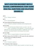 NAVY AVIATION MACHINIST MATE A&NewLine;SCHOOL COMPREHENSIVE STUDY GUIDE&NewLine;2026 FULL QUESTIONS AND SOLUTIONS&NewLine;GRADED A&plus;