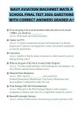 NAVY AVIATION MACHINIST MATE A&NewLine;SCHOOL FINAL TEST 2026 QUESTIONS&NewLine;WITH CORRECT ANSWERS GRADED A&plus;&NewLine;