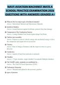 NAVY AVIATION MACHINIST MATE A&NewLine;SCHOOL PRACTICE EXAMINATION 2026&NewLine;QUESTIONS WITH ANSWERS GRADED A&plus;&NewLine;