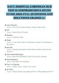 NAVY HOSPITAL CORPSMAN HCB&NewLine;TEST 8 COMPREHENSIVE STUDY&NewLine;GUIDE 2026 FULL QUESTIONS AND&NewLine;SOLUTIONS GRADED A&plus;&NewLine;
