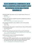 NAVY HOSPITAL CORPSMAN&comma; HCB&NewLine;TEST 2 CERTIFICATION SCRIPT 2026&NewLine;QUESTIONS WITH SOLUTIONS&NewLine;GRADED A&plus;&NewLine;