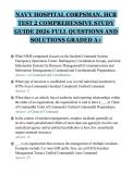 NAVY HOSPITAL CORPSMAN&comma; HCB&NewLine;TEST 2 COMPREHENSIVE STUDY&NewLine;GUIDE 2026 FULL QUESTIONS AND&NewLine;SOLUTIONS GRADED A&plus;&NewLine;
