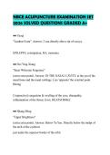 NBCE ACUPUNCTURE EXAMINATION SET&NewLine;2026 SOLVED QUESTIONS GRADED A&plus;&NewLine;