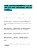 NBCE ACUPUNCTURE PREPARATION TEST&NewLine;2026 QUESTIONS AND CORRECT ANSWERS&NewLine;GRADED A&plus;
