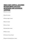 NBCE PART I SPINAL ANATOMY&NewLine;REVIEW SHEET 2026 FULL&NewLine;QUESTIONS AND ACCURATE&NewLine;ANSWERS&NewLine;