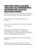 NBCE PART I SPINAL ANATOMY&NewLine;TEST BANK 2026 COMPREHENSIVE&NewLine;QUESTIONS AND ACCURATE&NewLine;SOLUTIONS VERIFIED