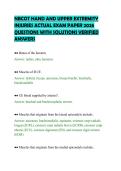 NBCOT HAND AND UPPER EXTREMITY&NewLine;INJURIES ACTUAL EXAM PAPER 2026&NewLine;QUESTIONS WITH SOLUTIONS VERIFIED&NewLine;ANSWERS