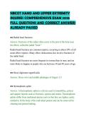 NBCOT HAND AND UPPER EXTREMITY&NewLine;INJURIES COMPREHENSIVE EXAM 2026&NewLine;FULL QUESTIONS AND CORRECT ANSWERS&NewLine;ALREADY PASSED&NewLine;