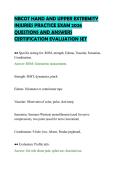 NBCOT HAND AND UPPER EXTREMITY&NewLine;INJURIES PRACTICE EXAM 2026&NewLine;QUESTIONS AND ANSWERS&NewLine;CERTIFICATION EVALUATION SET&NewLine;