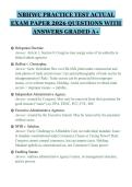 NBHWC PRACTICE TEST ACTUAL&NewLine;EXAM PAPER 2026 QUESTIONS WITH&NewLine;ANSWERS GRADED A&plus;&NewLine;