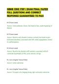NBME CBSE STEP 1 EXAM FINAL PAPER&NewLine;FULL QUESTIONS AND CORRECT&NewLine;RESPONSES GUARANTEED TO PASS&NewLine;