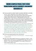 NBME SAMPLE FINAL TEST 2026&NewLine;QUESTIONS WITH CORRECT ANSWERS&NewLine;GRADED A&plus;