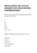NBME BIOCHEMISTRY SHELF EXAM 2026&NewLine;ASSESSMENT SCRIPT DETAILED RESPONSES&NewLine;COMPREHENSIVE REVIEW