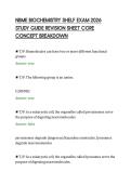 NBME BIOCHEMISTRY SHELF EXAM 2026&NewLine;STUDY GUIDE REVISION SHEET CORE&NewLine;CONCEPT BREAKDOWN&NewLine;