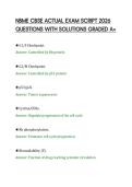 NBME CBSE ACTUAL EXAM SCRIPT 2026&NewLine;QUESTIONS WITH SOLUTIONS GRADED A&plus;&NewLine;