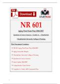 NR 601 Aging Final Exam Prep 2026&sol;2027 &vert; &NewLine;Questions & Correct Answers &vert; Graded A&plus;