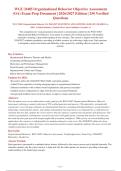 WGU D485 Organizational Behavior OA 2026-2027 QUESTIONS AND ANSWERS ALREADY GRADED A&plus;&period;&NewLine;100&percnt; Verified Solutions &vert; Updated Per Latest Guidelines &vert; Graded A&plus;
