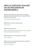 NBSTSA CST CERTIFICATION 4 EXAM SCRIPT&NewLine;2026 TEST PAPER QUESTIONS AND&NewLine;SOLUTIONS GRADED A&plus;