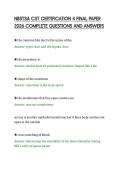 NBSTSA CST CERTIFICATION 4 FINAL PAPER&NewLine;2026 COMPLETE QUESTIONS AND ANSWERS&NewLine;