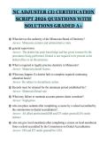 NC ADJUSTER &lpar;3&rpar; CERTIFICATION&NewLine;SCRIPT 2026 QUESTIONS WITH&NewLine;SOLUTIONS GRADED A&plus;&NewLine;