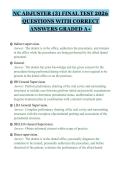 NC ADJUSTER &lpar;3&rpar; FINAL TEST 2026&NewLine;QUESTIONS WITH CORRECT&NewLine;ANSWERS GRADED A