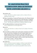 NC ADJUSTER PRACTICE&NewLine;EXAMINATION 2026 QUESTIONS&NewLine;WITH ANSWERS GRADED A&plus;&NewLine;