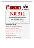 NR 511 Final Exam Questions & Answers &NewLine;2026 &vert; High-Yield Review &vert; Graded A&plus;