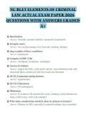 NC BLET ELEMENTS OF CRIMINAL&NewLine;LAW ACTUAL EXAM PAPER 2026&NewLine;QUESTIONS WITH ANSWERS GRADED&NewLine;A&plus;&NewLine;