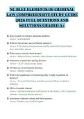 NC BLET ELEMENTS OF CRIMINAL&NewLine;LAW COMPREHENSIVE STUDY GUIDE&NewLine;2026 FULL QUESTIONS AND&NewLine;SOLUTIONS GRADED A&plus;&NewLine;