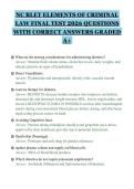 NC BLET ELEMENTS OF CRIMINAL&NewLine;LAW FINAL TEST 2026 QUESTIONS&NewLine;WITH CORRECT ANSWERS GRADED&NewLine;A&plus;&NewLine;