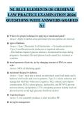 NC BLET ELEMENTS OF CRIMINAL&NewLine;LAW PRACTICE EXAMINATION 2026&NewLine;QUESTIONS WITH ANSWERS GRADED&NewLine;A&plus;&NewLine;