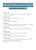 NC BLET STATE OBJECTIVES ACTUAL&NewLine;EXAM PAPER 2026 QUESTIONS WITH&NewLine;ANSWERS GRADED A&plus;&NewLine;