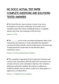 NC DOCC ACTUAL TEST PAPER&NewLine;COMPLETE QUESTIONS AND SOLUTIONS&NewLine;TESTED ANSWERS&NewLine;