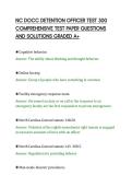 NC DOCC DETENTION OFFICER TEST 300&NewLine;COMPREHENSIVE TEST PAPER QUESTIONS&NewLine;AND SOLUTIONS GRADED A&plus;