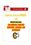 Mental Status Week 12 Practice Exam &lpar;PDF&rpar; &vert; &lpar;2026&rpar; MSE Questions &vert; Nursing Documentation &lpar;Chamberlain University&rpar;