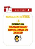 Mental Status Week 12 Practice Exam &lpar;PDF&rpar; &vert; &lpar;2026&rpar; MSE Questions &vert; Nursing Documentation &lpar;Chamberlain University&rpar;
