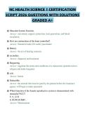 NC HEALTH SCIENCE 1 CERTIFICATION&NewLine;SCRIPT 2026 QUESTIONS WITH SOLUTIONS&NewLine;GRADED A&plus;&NewLine;