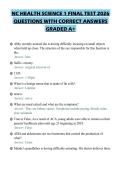 NC HEALTH SCIENCE 1 FINAL TEST 2026&NewLine;QUESTIONS WITH CORRECT ANSWERS&NewLine;GRADED A&plus;