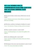 NSG 6330 WOMENS HEALTH&NewLine;COMPREHENSIVE EXAM PREP QUESTIONS&NewLine;AND SOLUTIONS VERIFIED STUDY&NewLine;RESOURCE&NewLine;