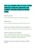 NSG 6330 WOMENS HEALTH FINAL PAPER&NewLine;UPDATED COMPLETE QUESTIONS AND&NewLine;CORRECT ANSWERS BUNDLED REVIEW&NewLine;GUIDE&NewLine;